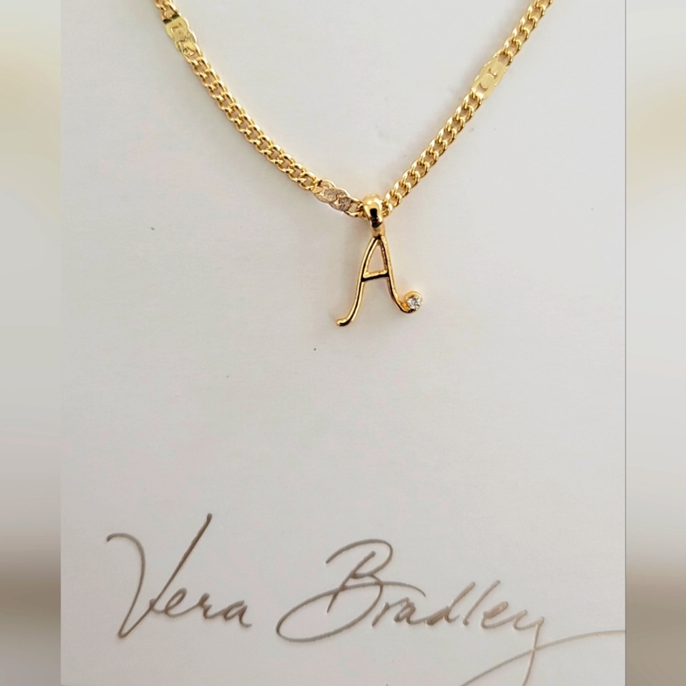 Vera Bradley initial 'A' script necklace